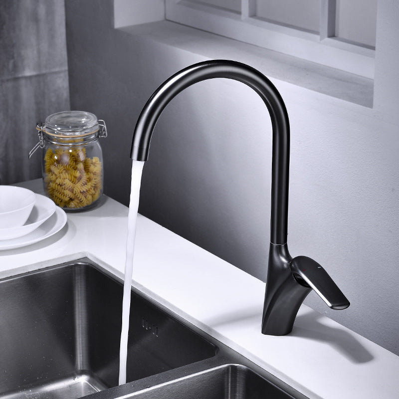 Brushed Mixer Tap Deck Mounted Swivel Kitchen Faucet