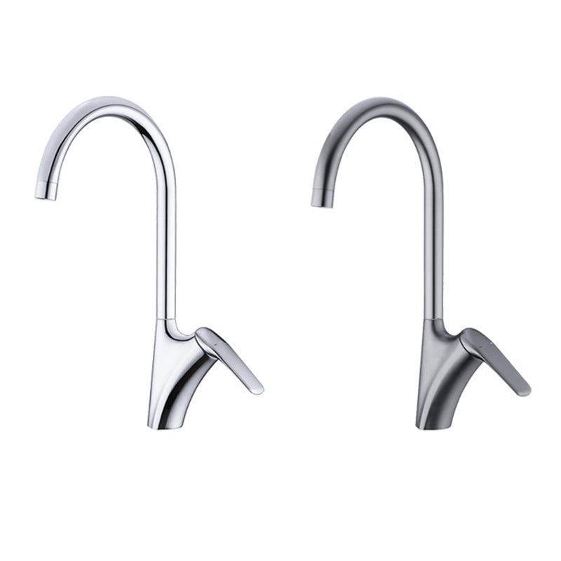 Brushed Mixer Tap Deck Mounted Swivel Kitchen Faucet