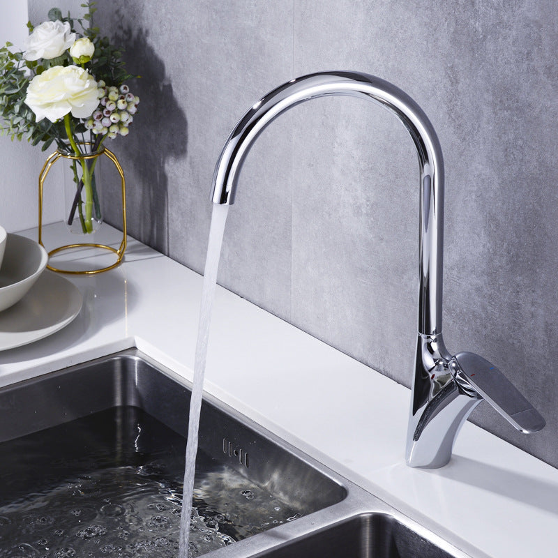 Brushed Mixer Tap Deck Mounted Swivel Kitchen Faucet