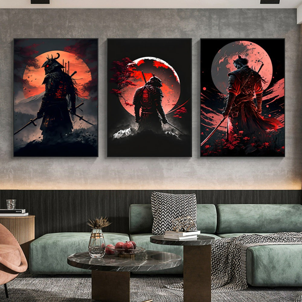 BlossomBlade - Samurai Canvas Art with Cherry Blossoms