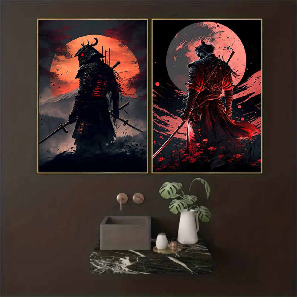 BlossomBlade - Samurai Canvas Art with Cherry Blossoms