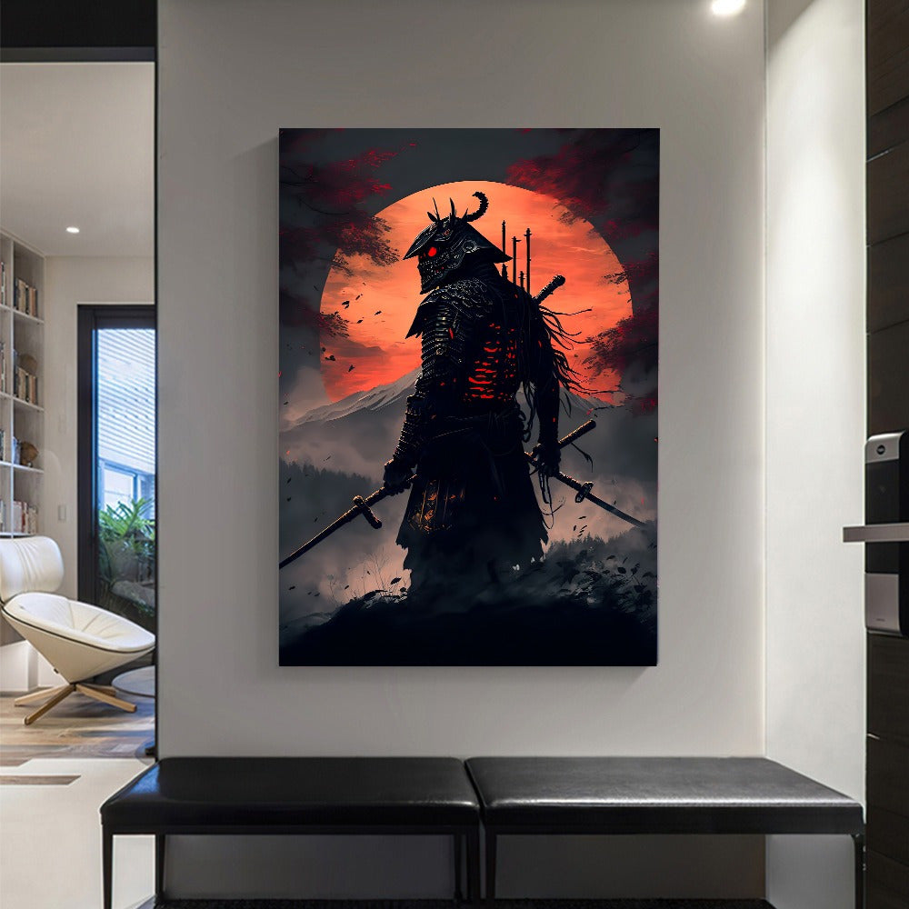 BlossomBlade - Samurai Canvas Art with Cherry Blossoms