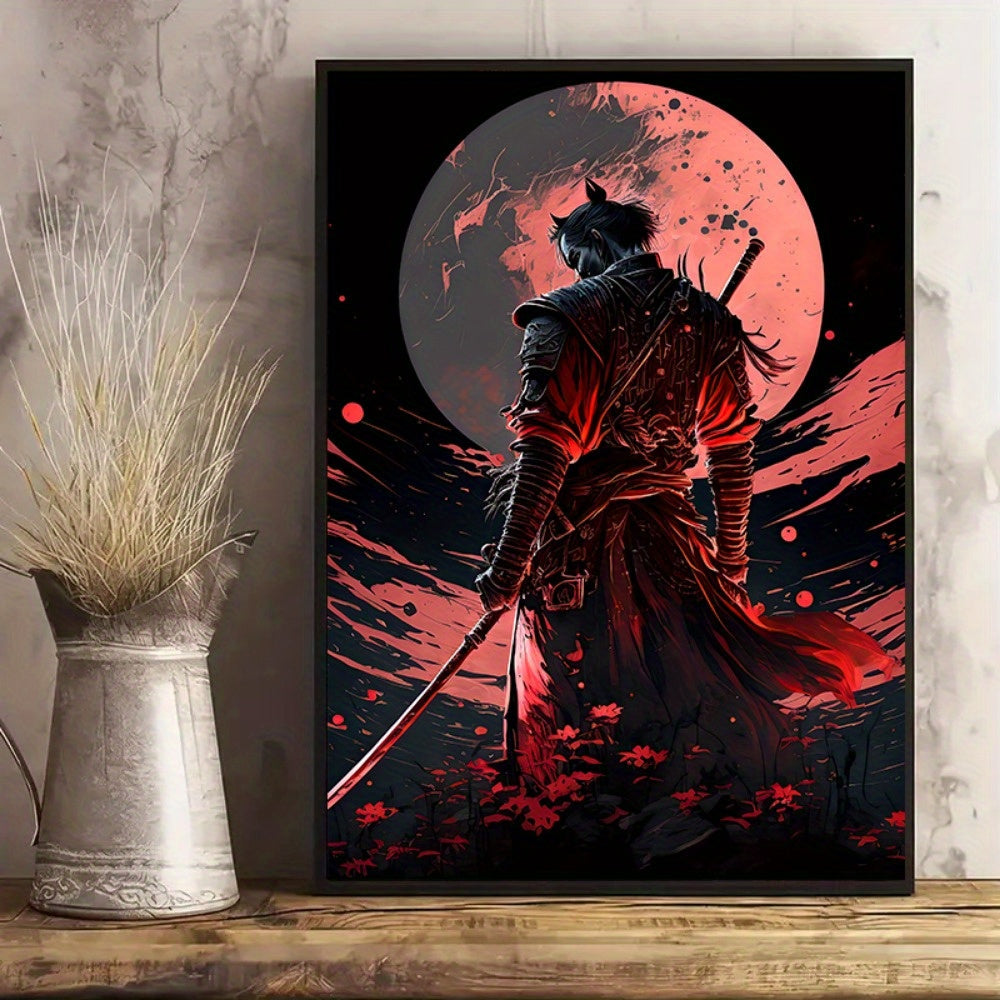 BlossomBlade - Samurai Canvas Art with Cherry Blossoms