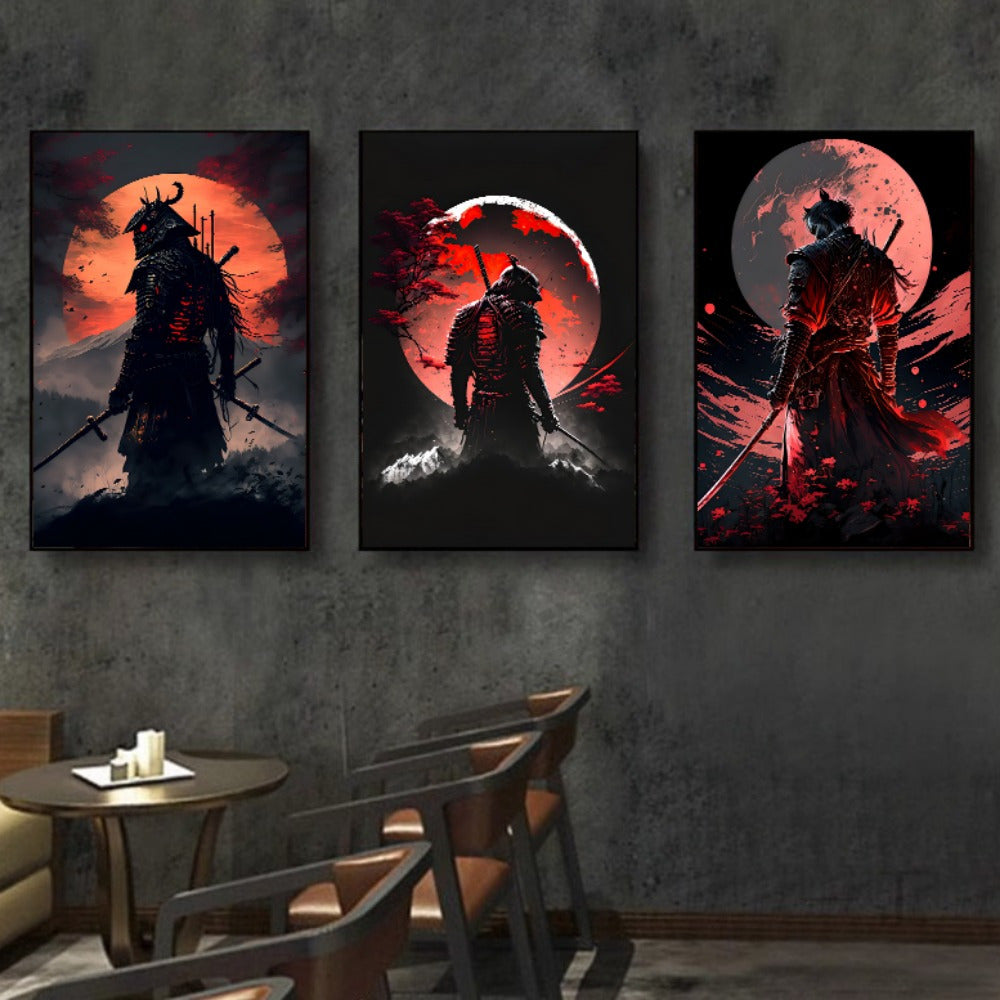 BlossomBlade - Samurai Canvas Art with Cherry Blossoms