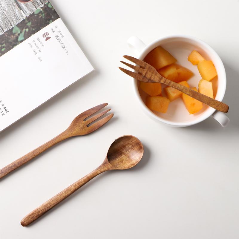NatureSet - Burlywood Kitchen Spoon and Fork Pair