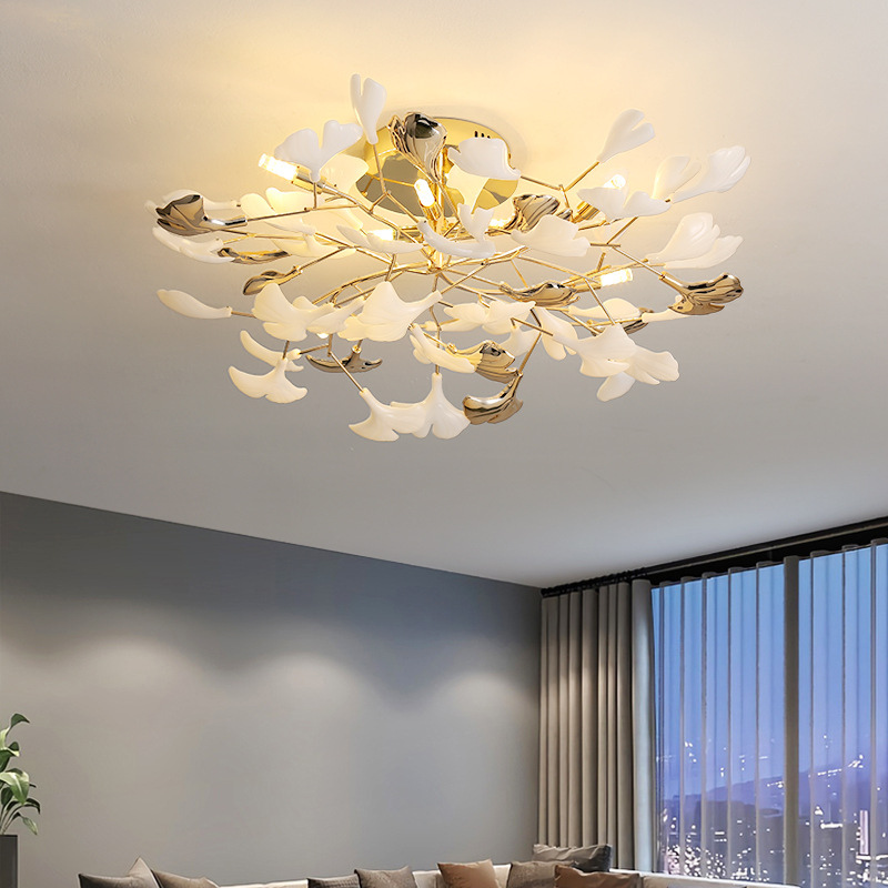LuxeGingkoLeaf - Ceiling Lamp with Gingko Leaves Design and Subtle Radiance