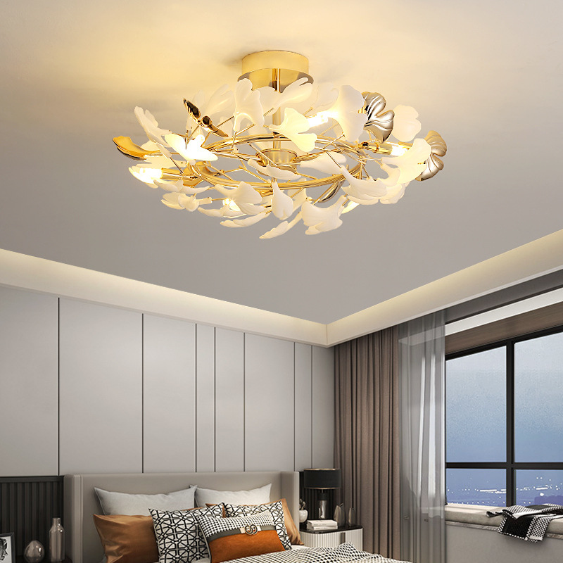 LuxeGingkoLeaf - Ceiling Lamp with Gingko Leaves Design and Subtle Radiance