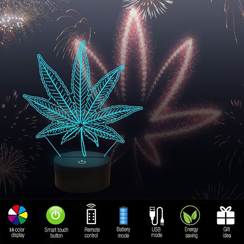 GlowBud - 3D Hemp Leaf Lamp