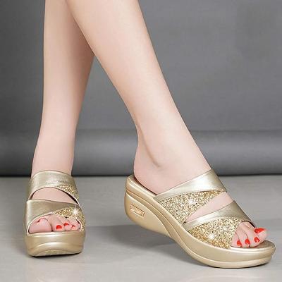 Josefina - Glitter Wedge Orthopedic Sandals - Stylish & Comfortable