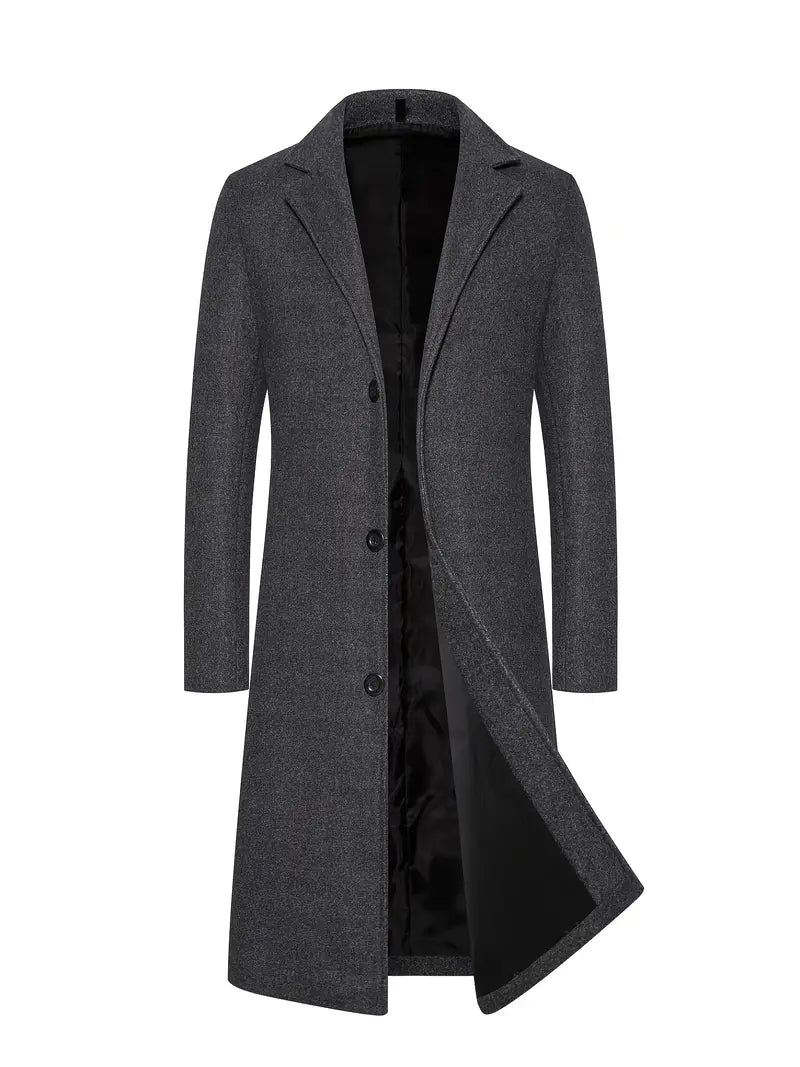 James - Men's Long Trenchcoat - Classic Elegance & All-Weather Protection