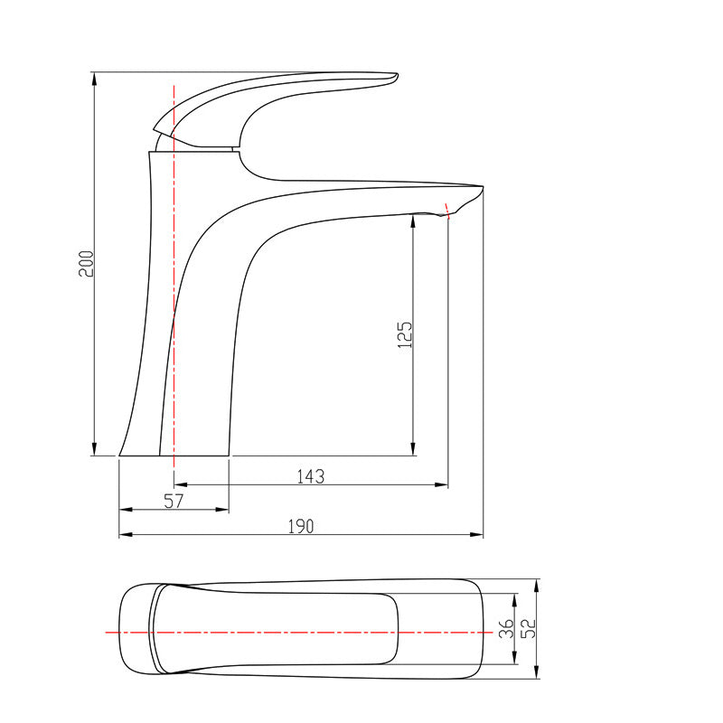 Brass One-Hole Single Handle Bathroom Sink Faucet
