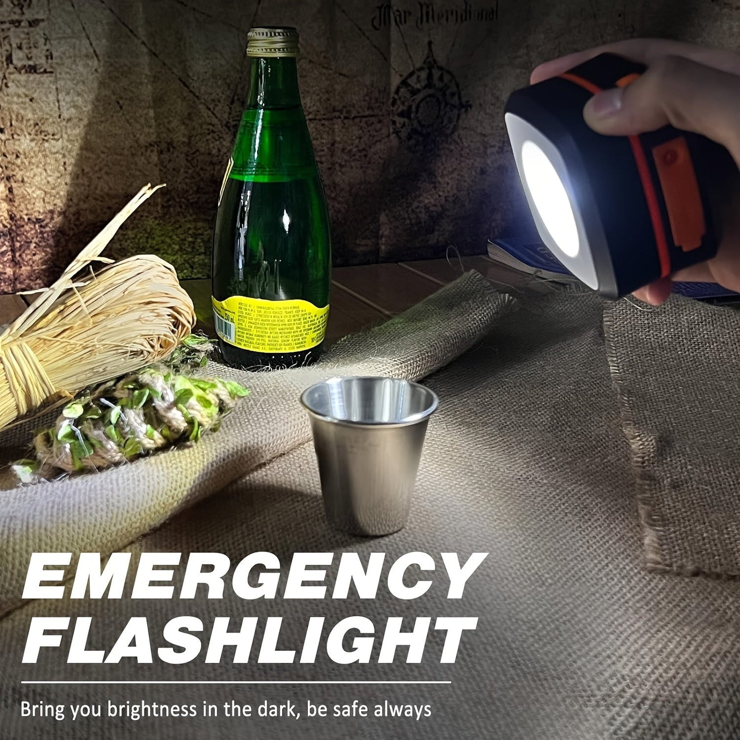 Rechargeable LED Camping Lantern - Compact Foldable Light for Outdoor Adventures and Emergencies