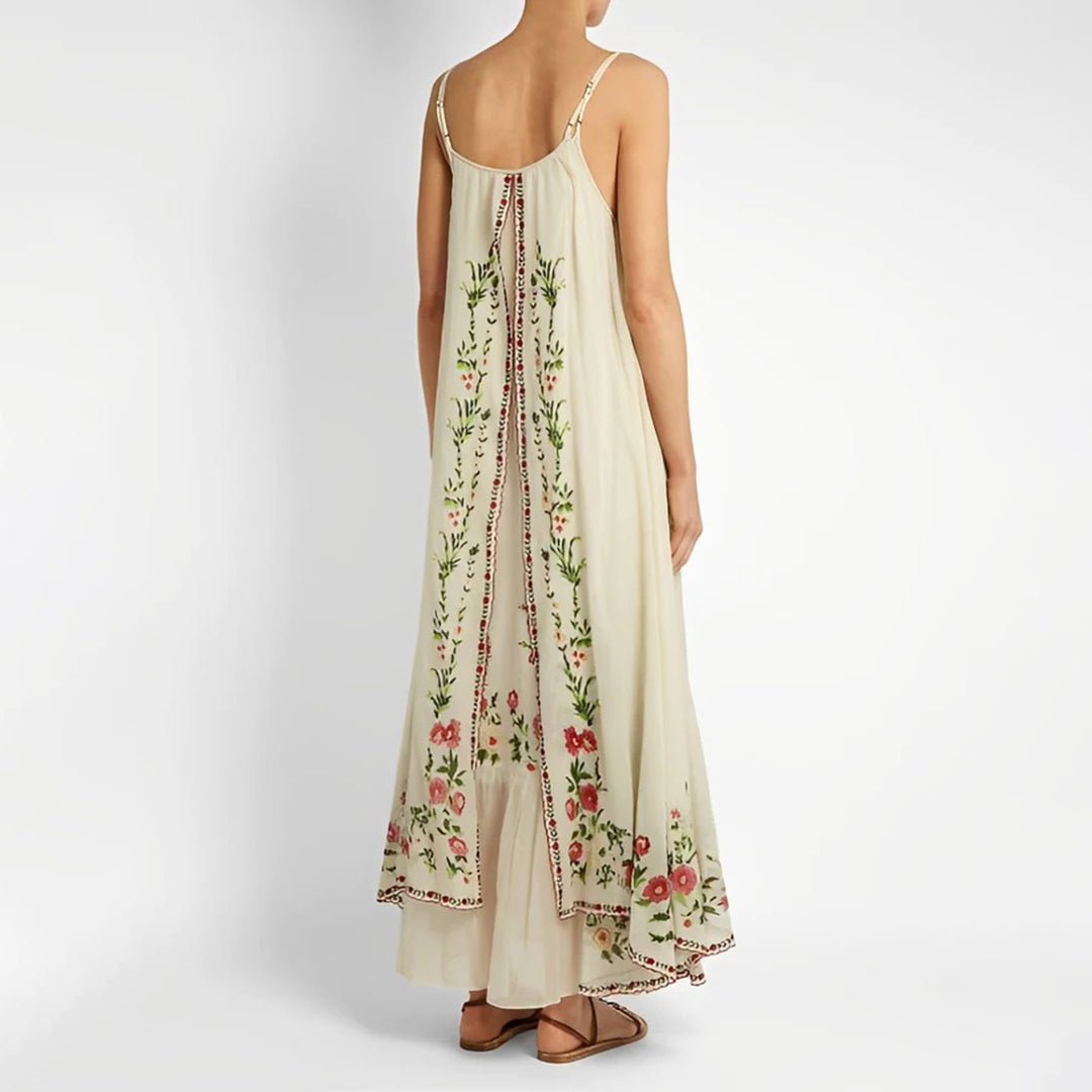 Elegant Layered Maxi Dress for Women, Sleeveless Long Dress
