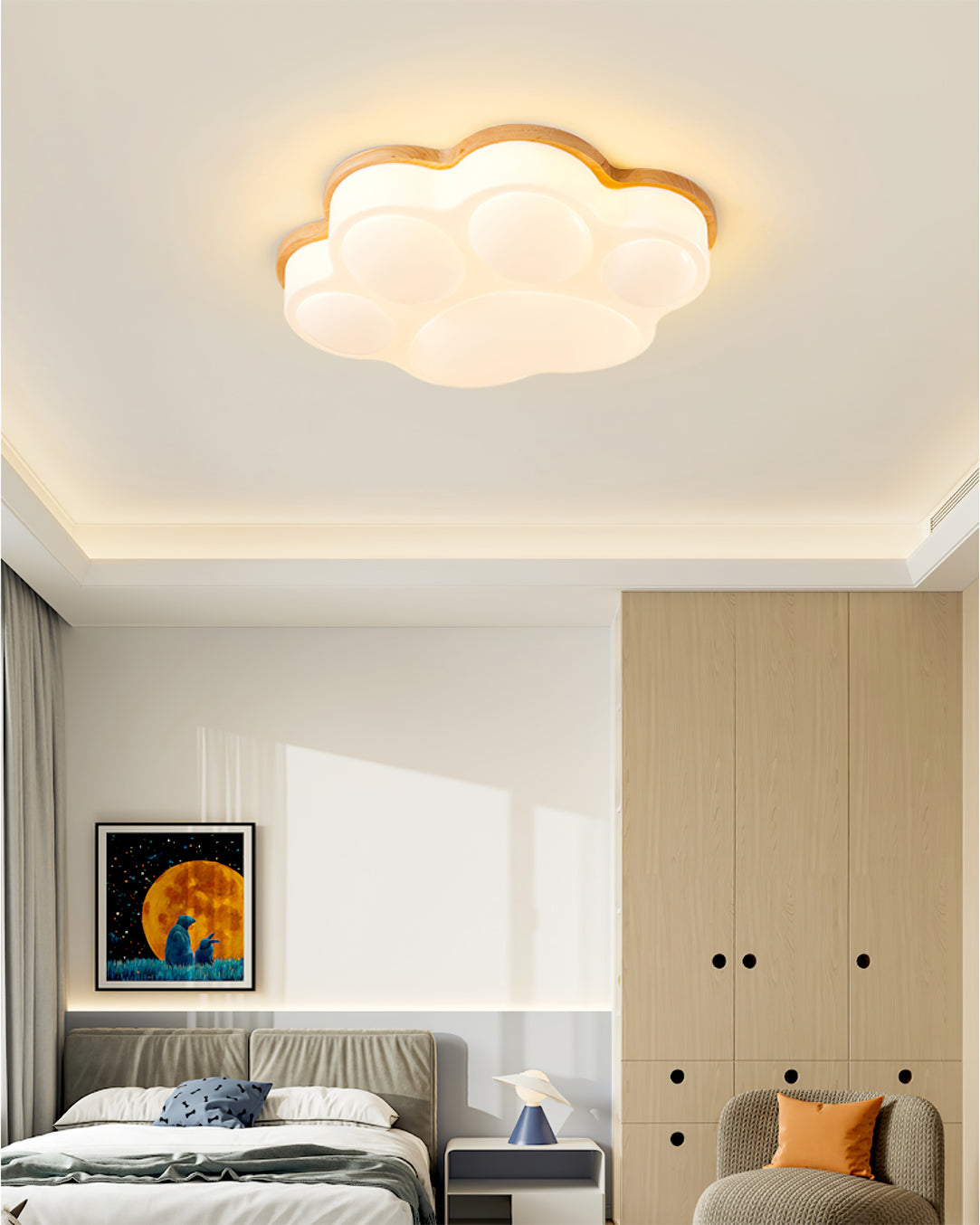 KittyLuxe - Ceiling Light with Playful Cat Paw Design and Subtle Glow