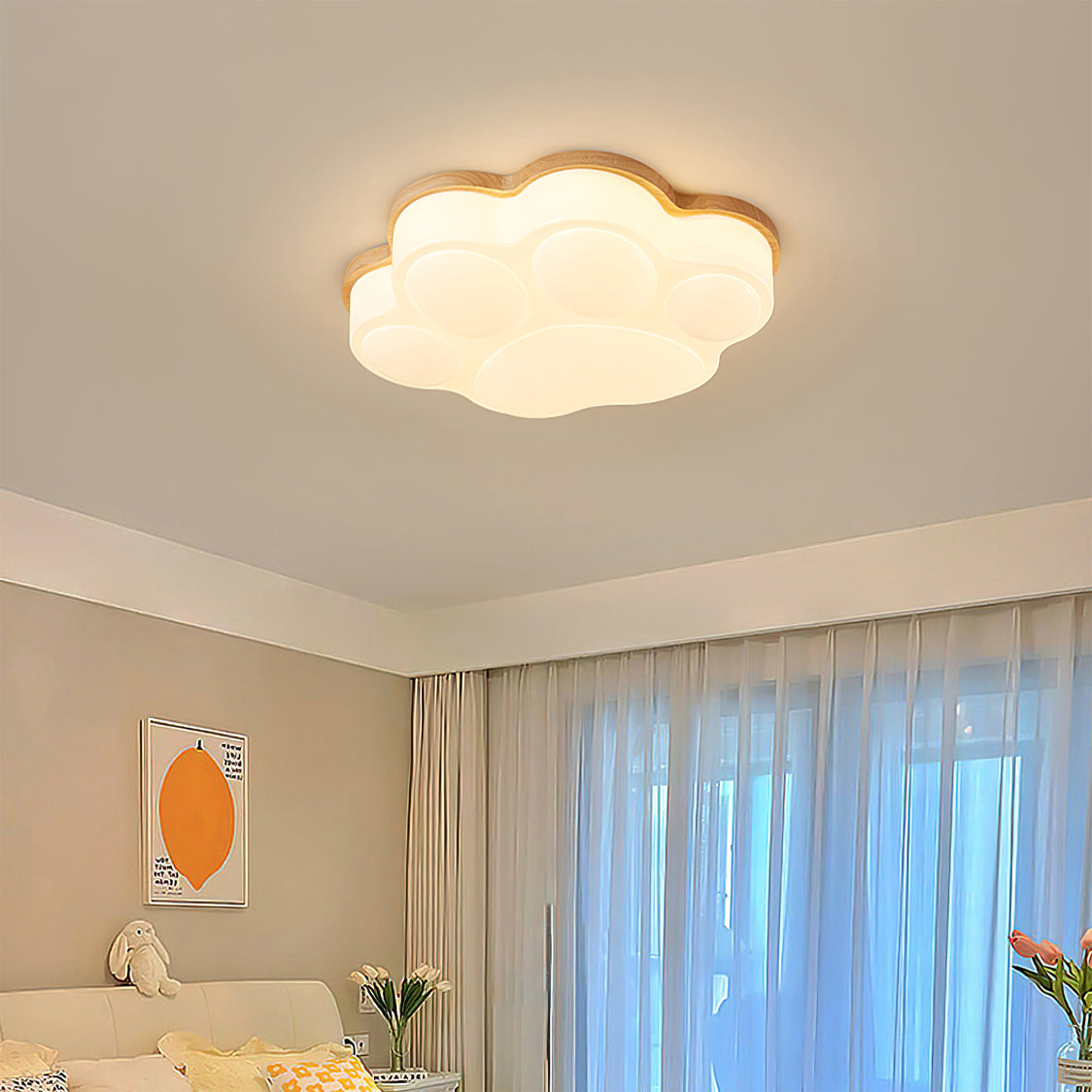 KittyLuxe - Ceiling Light with Playful Cat Paw Design and Subtle Glow