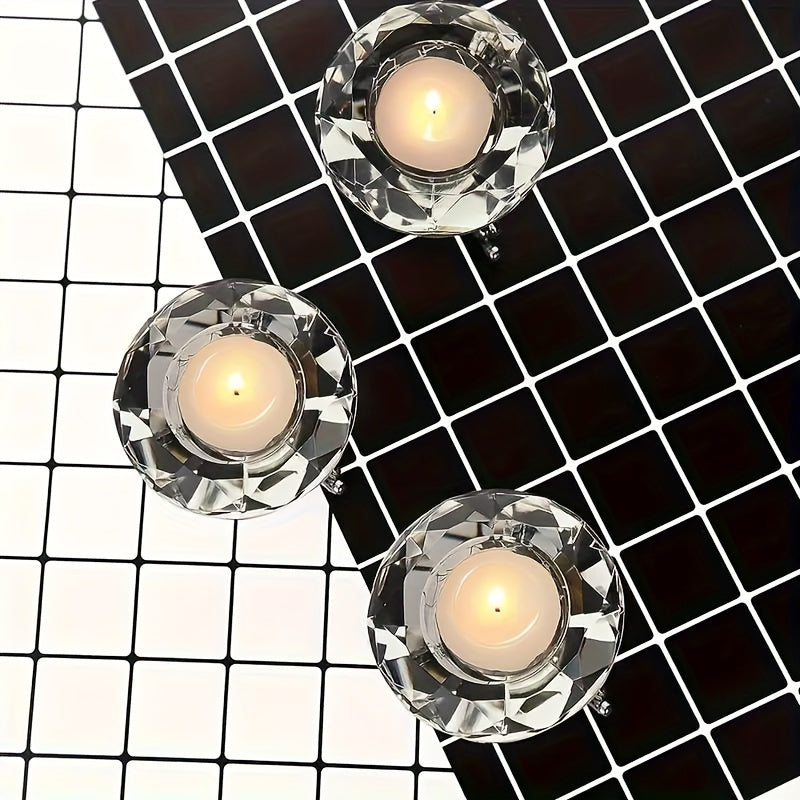 RadiantCrystal - Transparent European Candle Holder Set