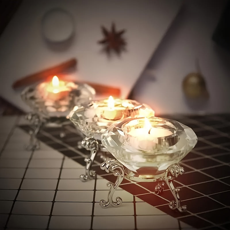 RadiantCrystal - Transparent European Candle Holder Set