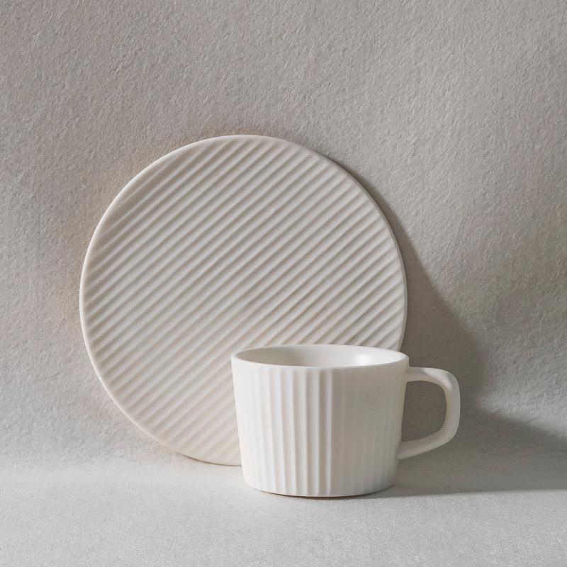 PureStone - Elegant Coffee Mug Set in Grey & White