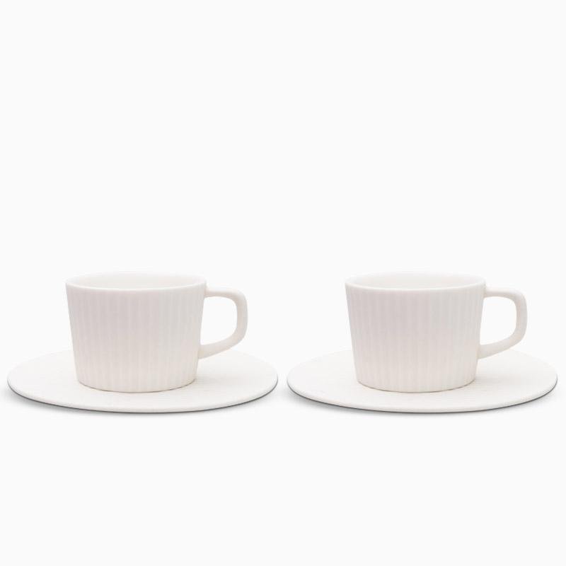 PureStone - Elegant Coffee Mug Set in Grey & White