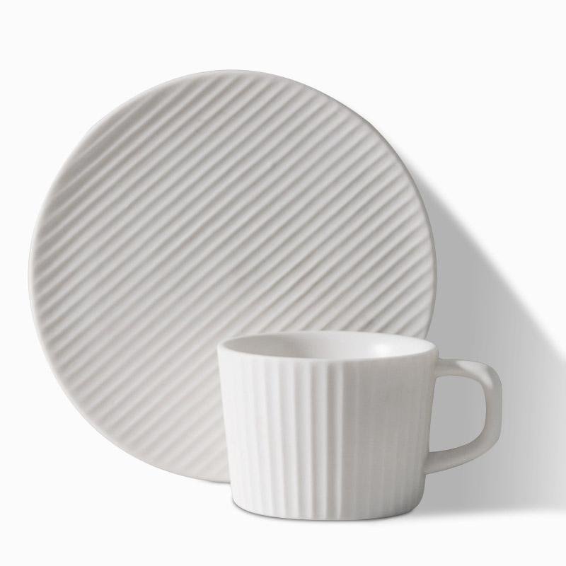 PureStone - Elegant Coffee Mug Set in Grey & White