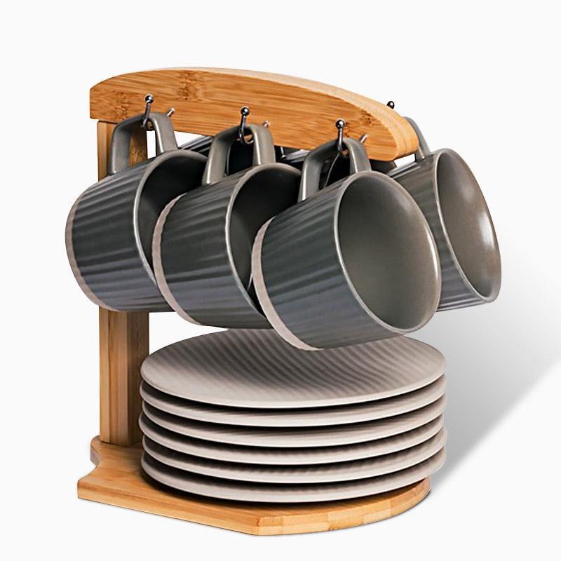 PureStone - Elegant Coffee Mug Set in Grey & White
