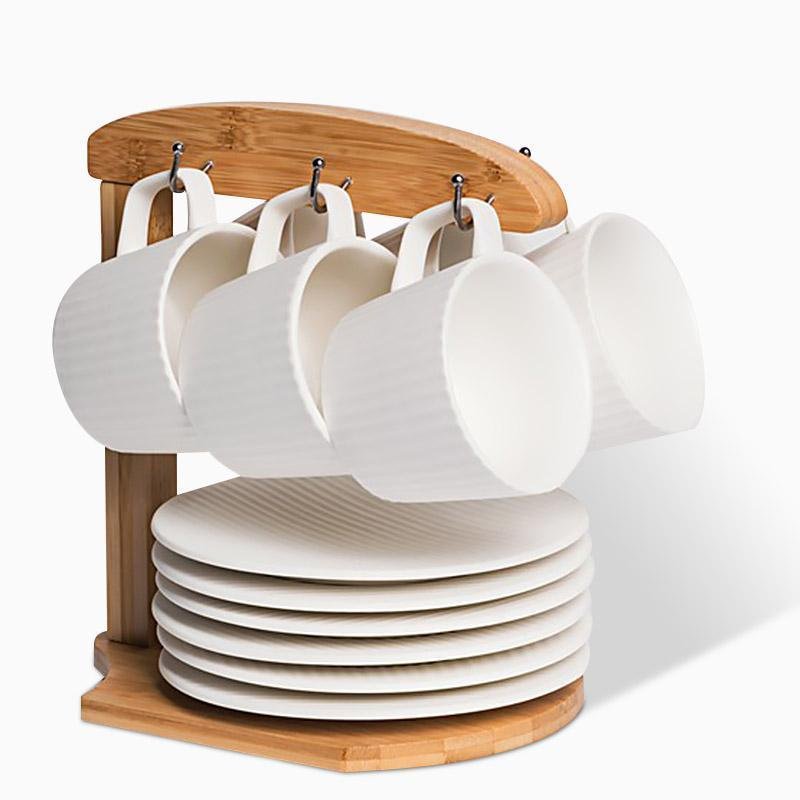 PureStone - Elegant Coffee Mug Set in Grey & White