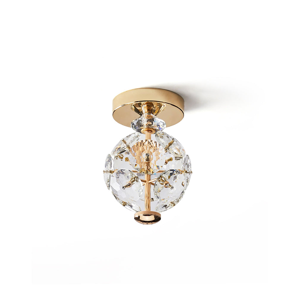 CrystalGlobe - Ceiling Lamp with Polished Crystal Sphere and Classic Design