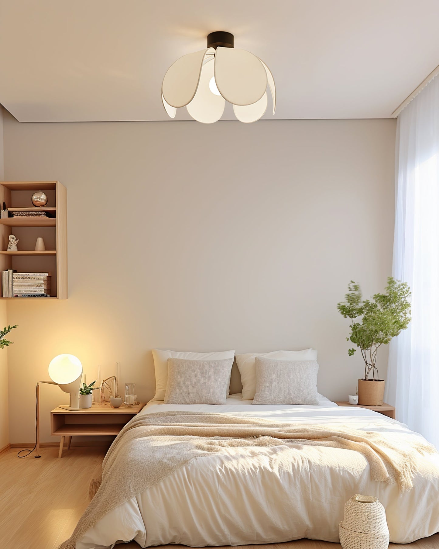 BloomLuxe - Ceiling Light with Elegant Fabric Petals and Warm Radiance