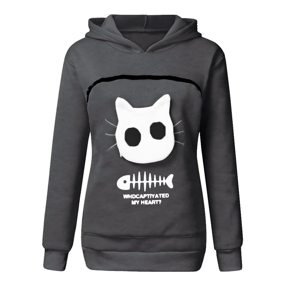 Hug Pouch Sweater for Pet Lovers – Cozy Cotton Design with Removable Lining and Kangaroo Pocket