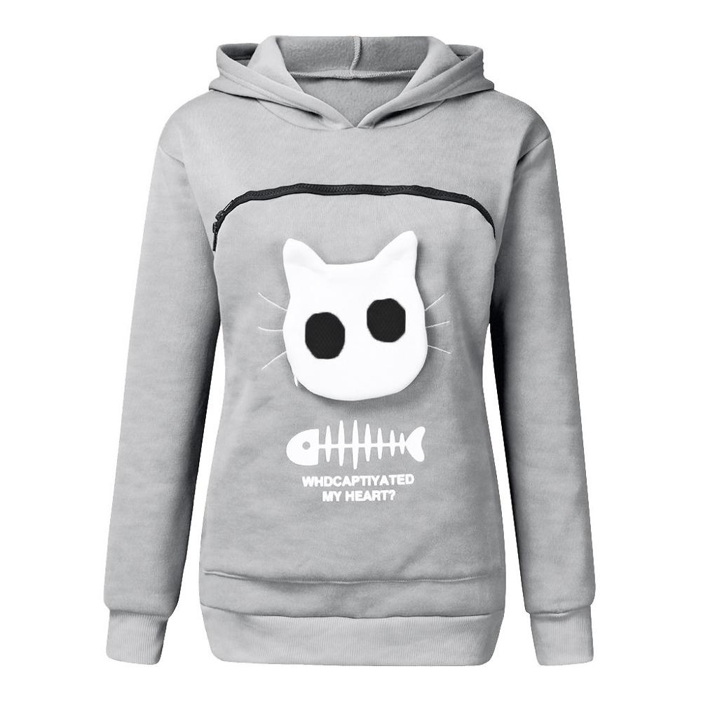Hug Pouch Sweater for Pet Lovers – Cozy Cotton Design with Removable Lining and Kangaroo Pocket