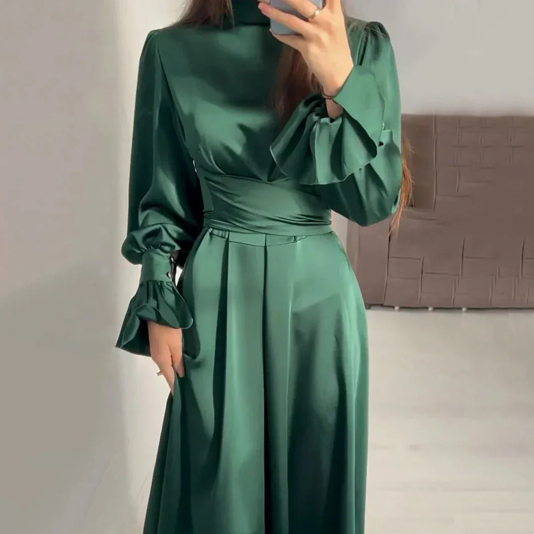 Lightweight Long Sleeve Maxi Dress for Women, Elegant Style