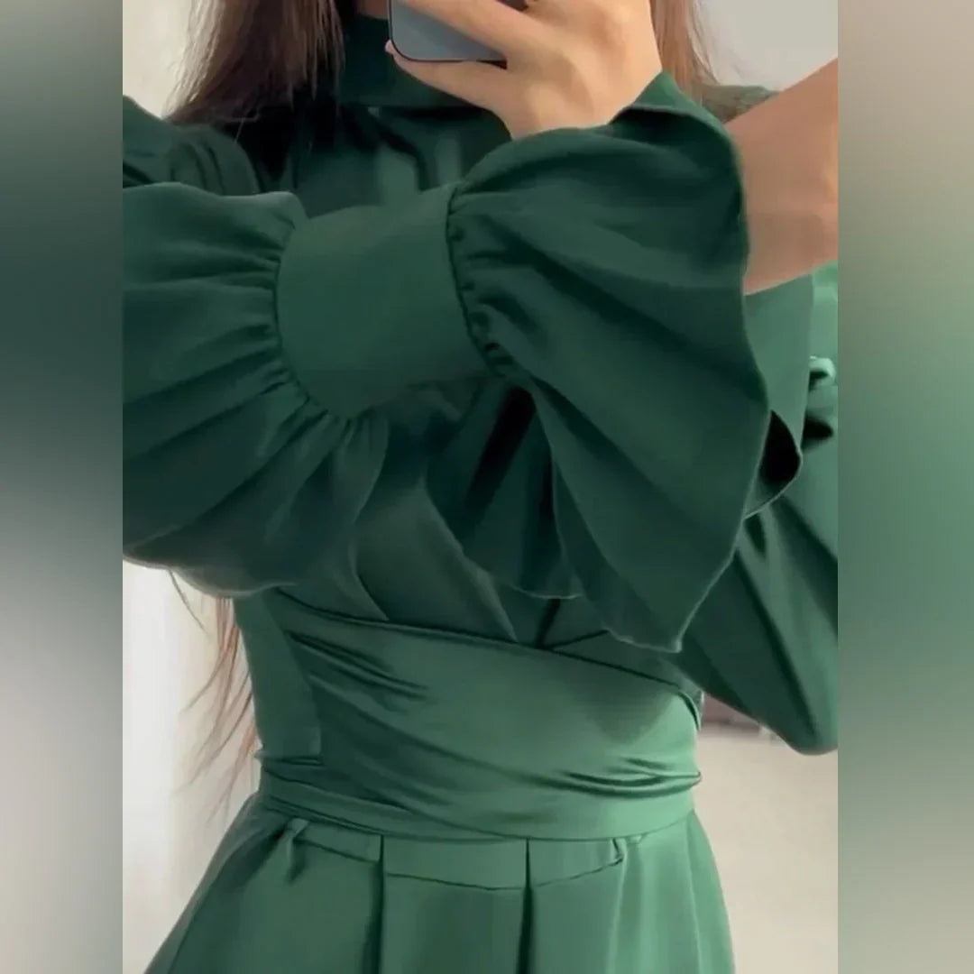 Lightweight Long Sleeve Maxi Dress for Women, Elegant Style