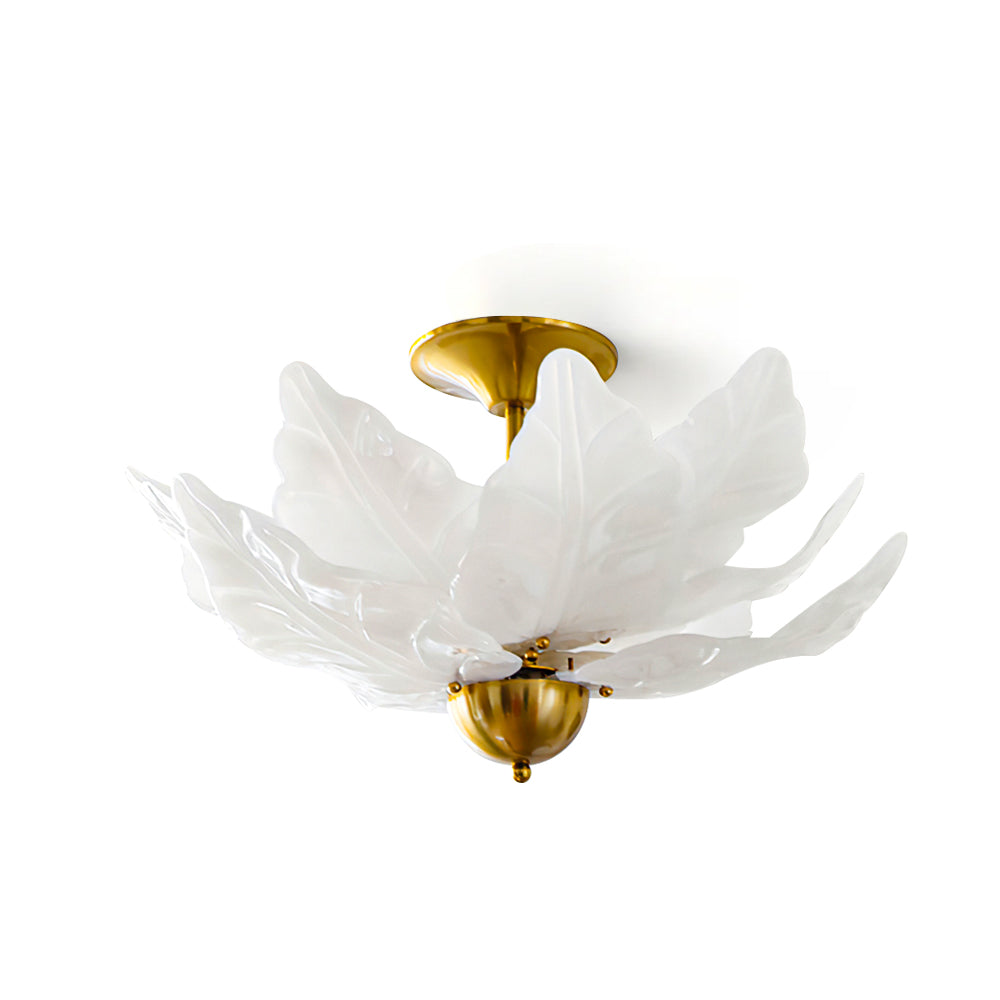 FoliageGlow - Ceiling Lamp with Glass Leaf Design and Gentle Lighting