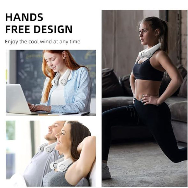 Portable Neck Fan with Adjustable Speeds – Ergonomic, Lightweight Design for Hands-Free Cooling, Long Battery Life
