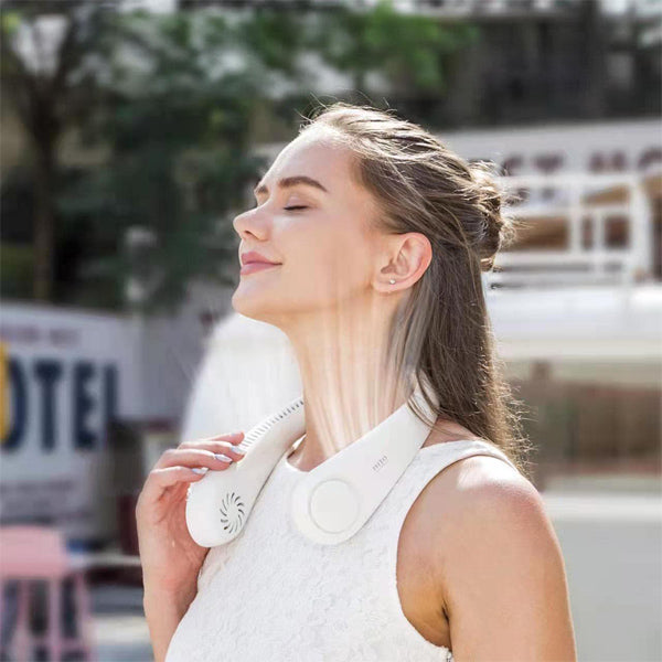 Portable Neck Fan with Adjustable Speeds – Ergonomic, Lightweight Design for Hands-Free Cooling, Long Battery Life