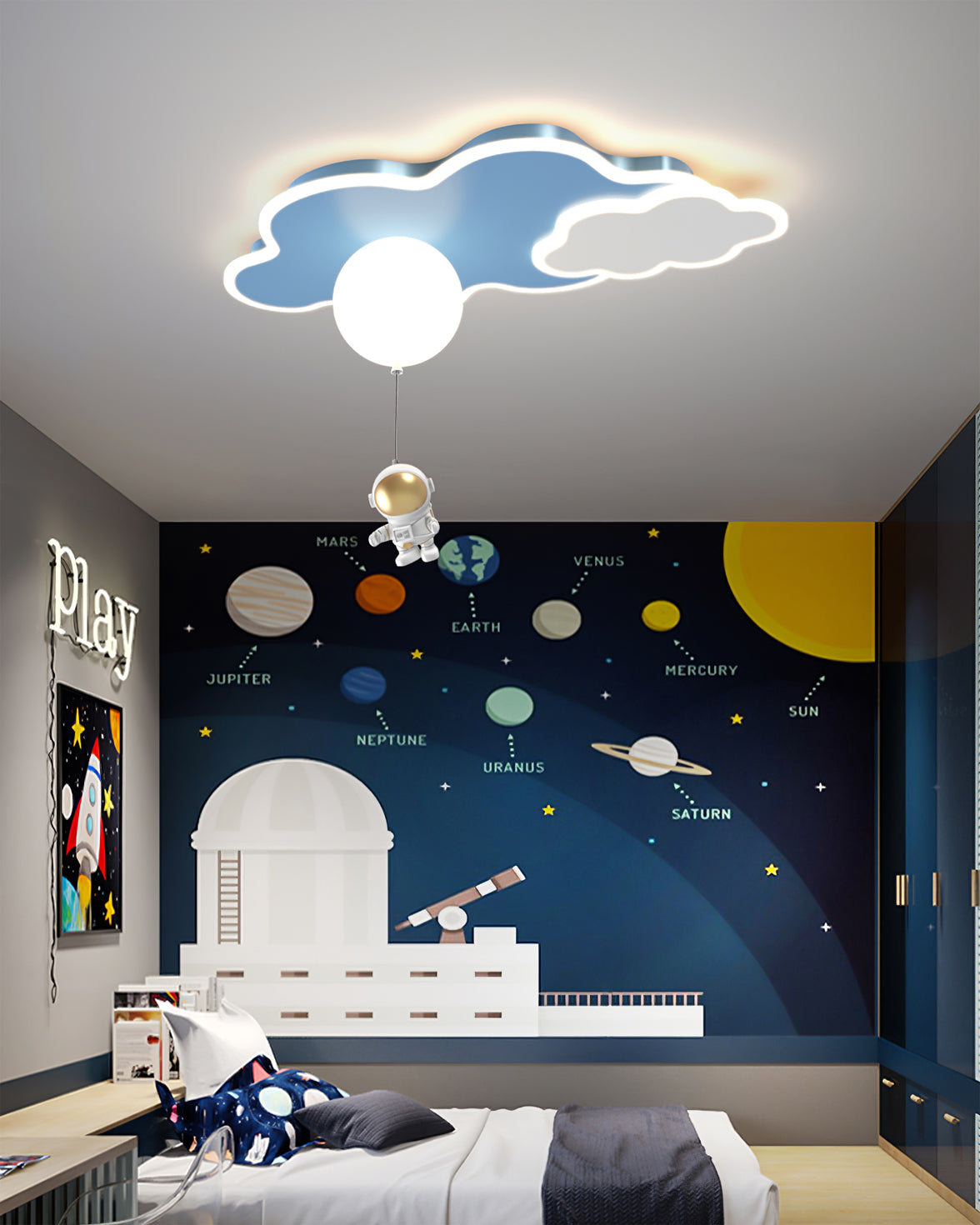 NuagesAura - Ceiling Light with Dreamy Cloud Details and Subtle Illumination