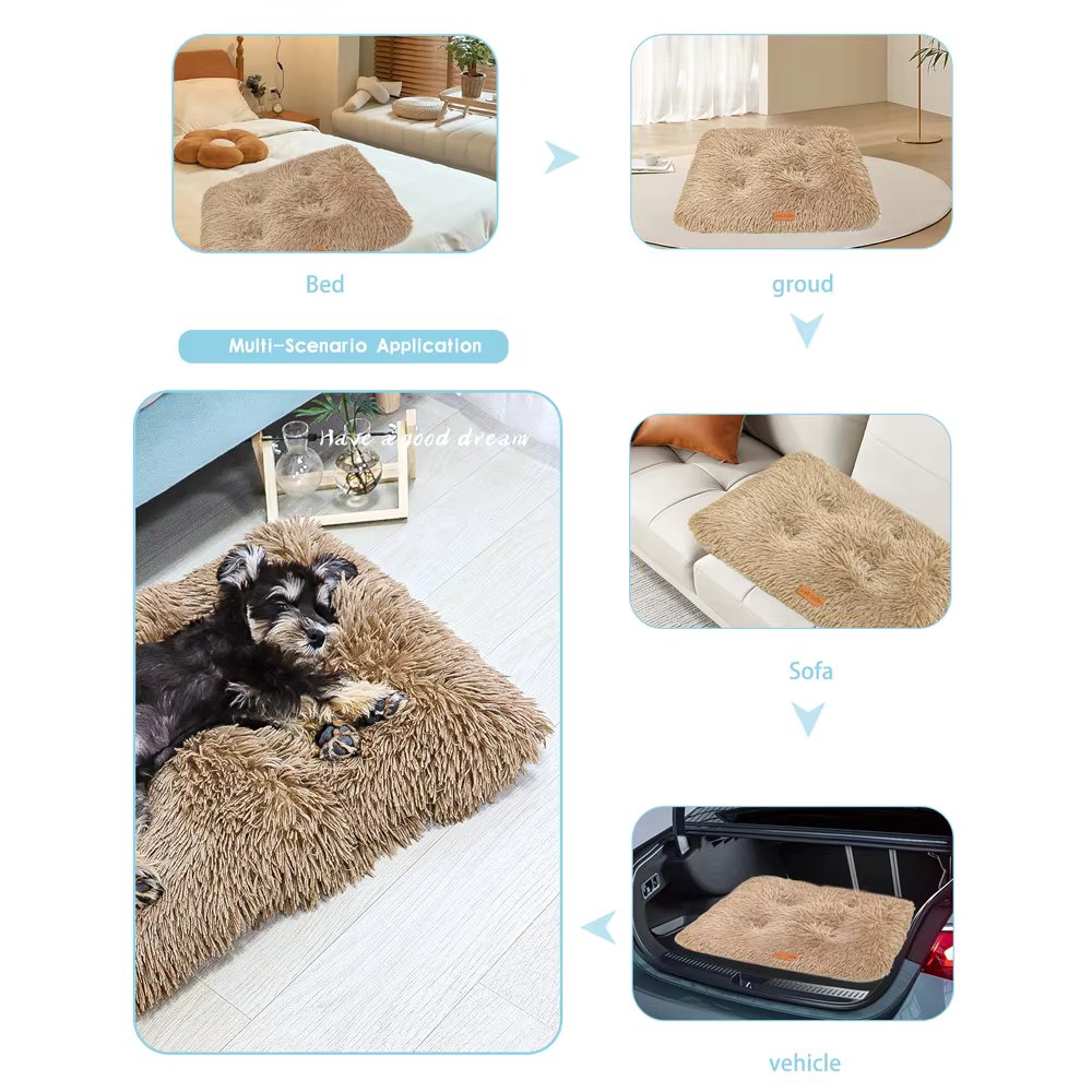Pawfey Dog Mat - Soft Faux Fur Anti-Slip Cushion
