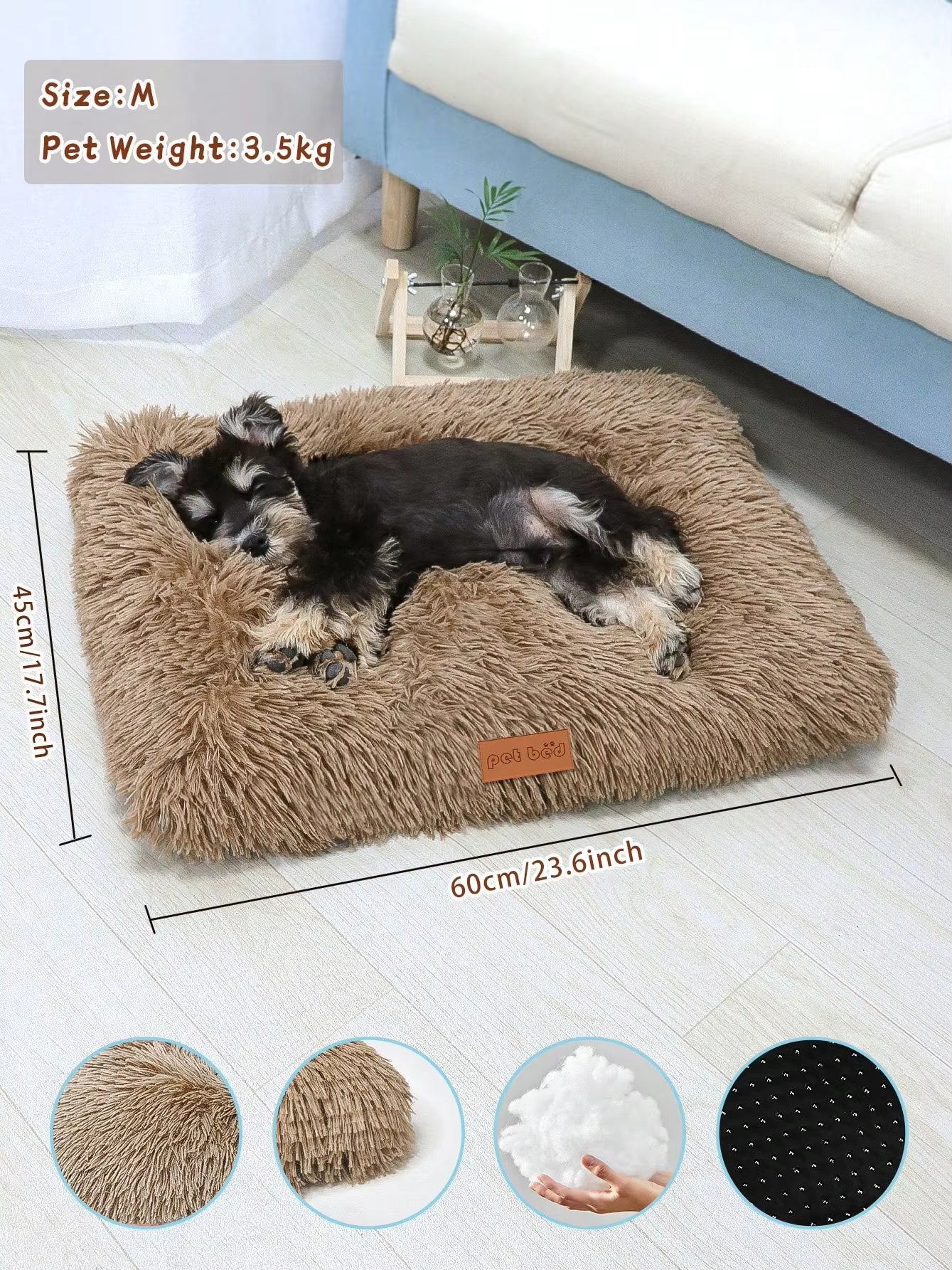 Pawfey Dog Mat - Soft Faux Fur Anti-Slip Cushion
