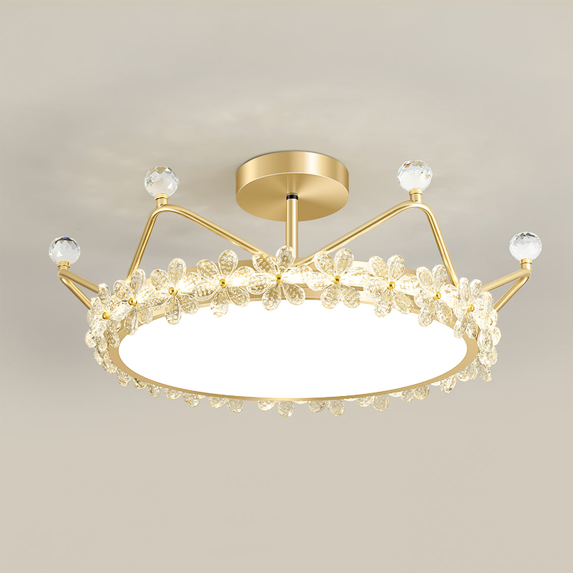 RegalLuxe - Ceiling Lamp with Crown Styling and Cozy Light Spread