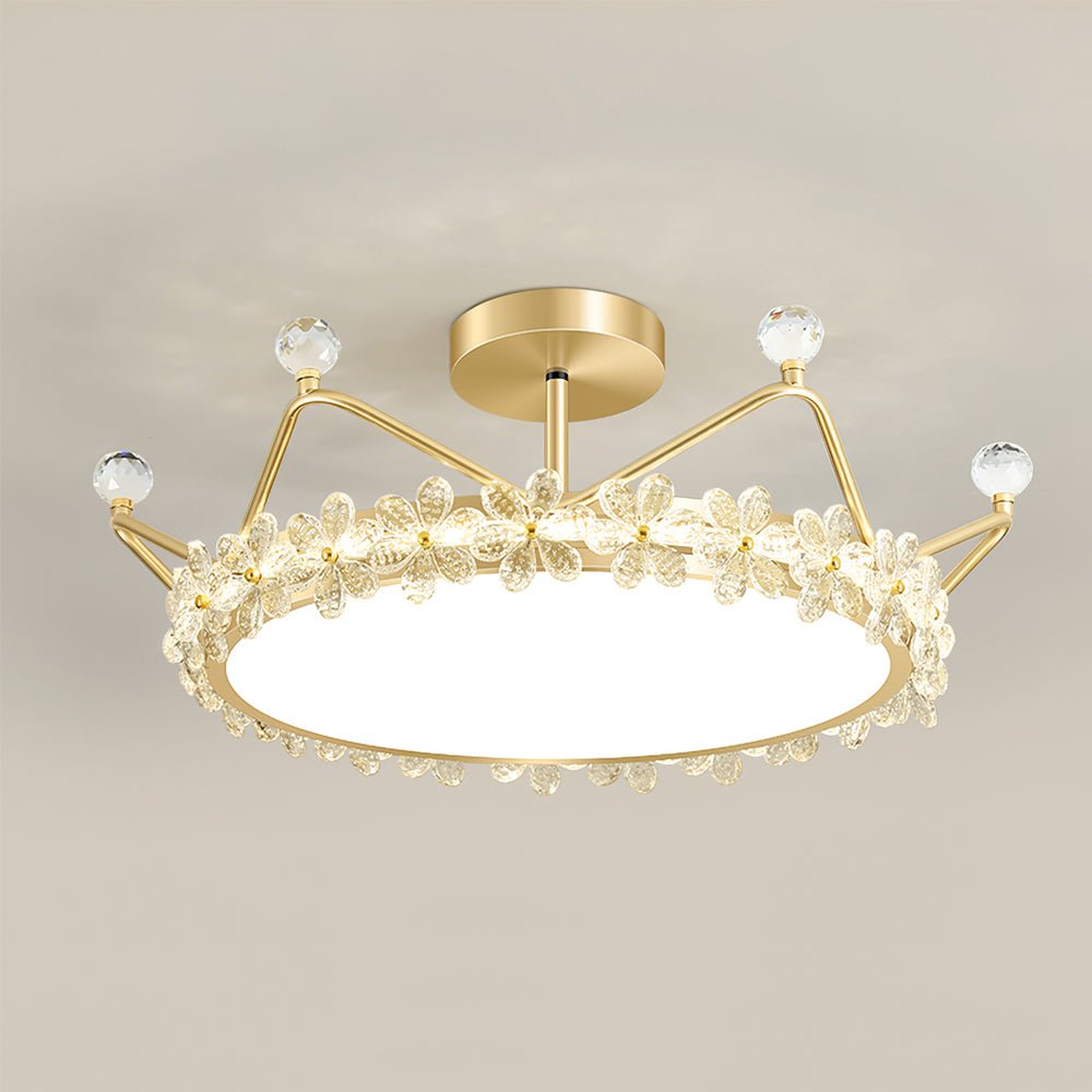 RegalLuxe - Ceiling Lamp with Crown Styling and Cozy Light Spread