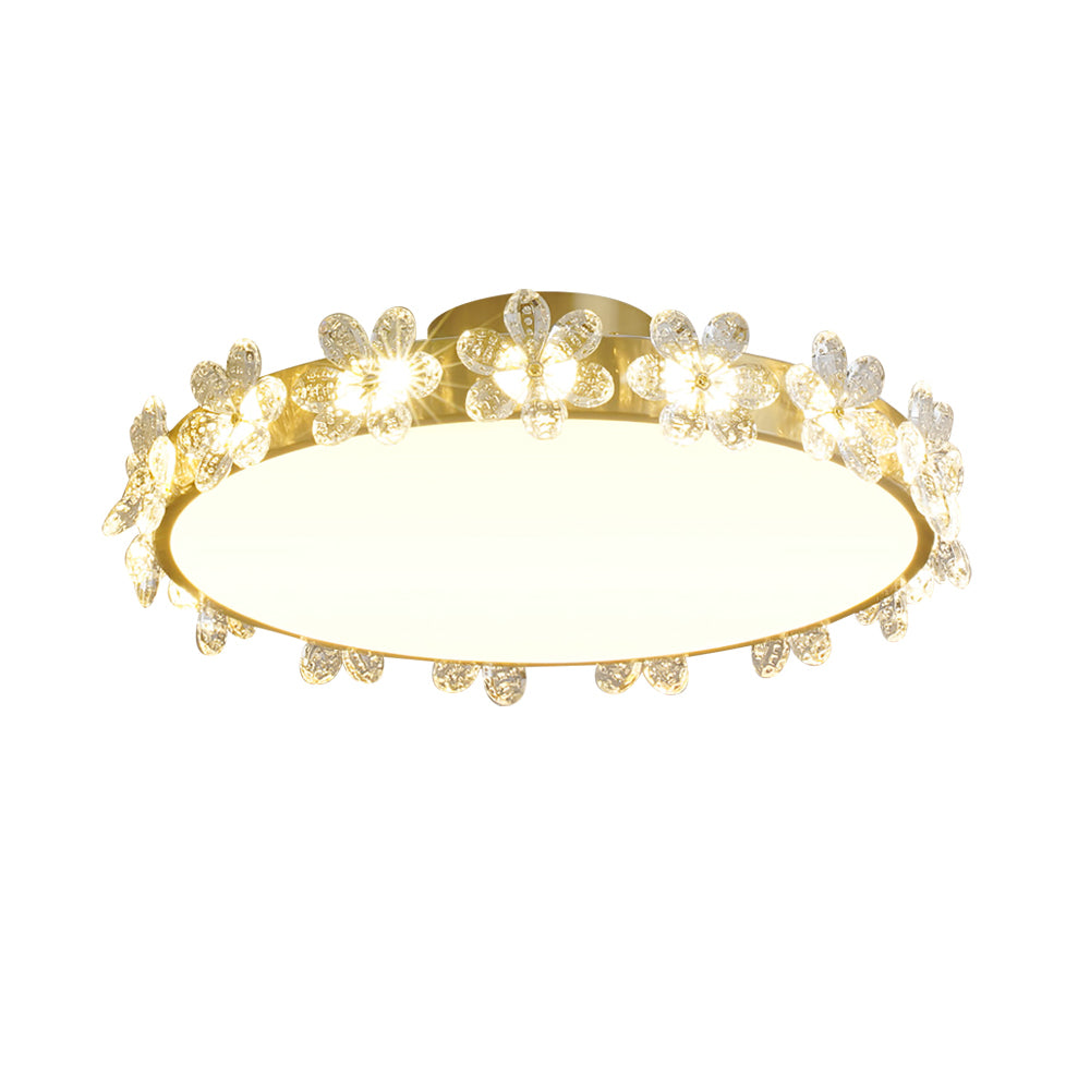 FloralCrystal - Ceiling Lamp with Crystal Petals and Subtle Light Spread