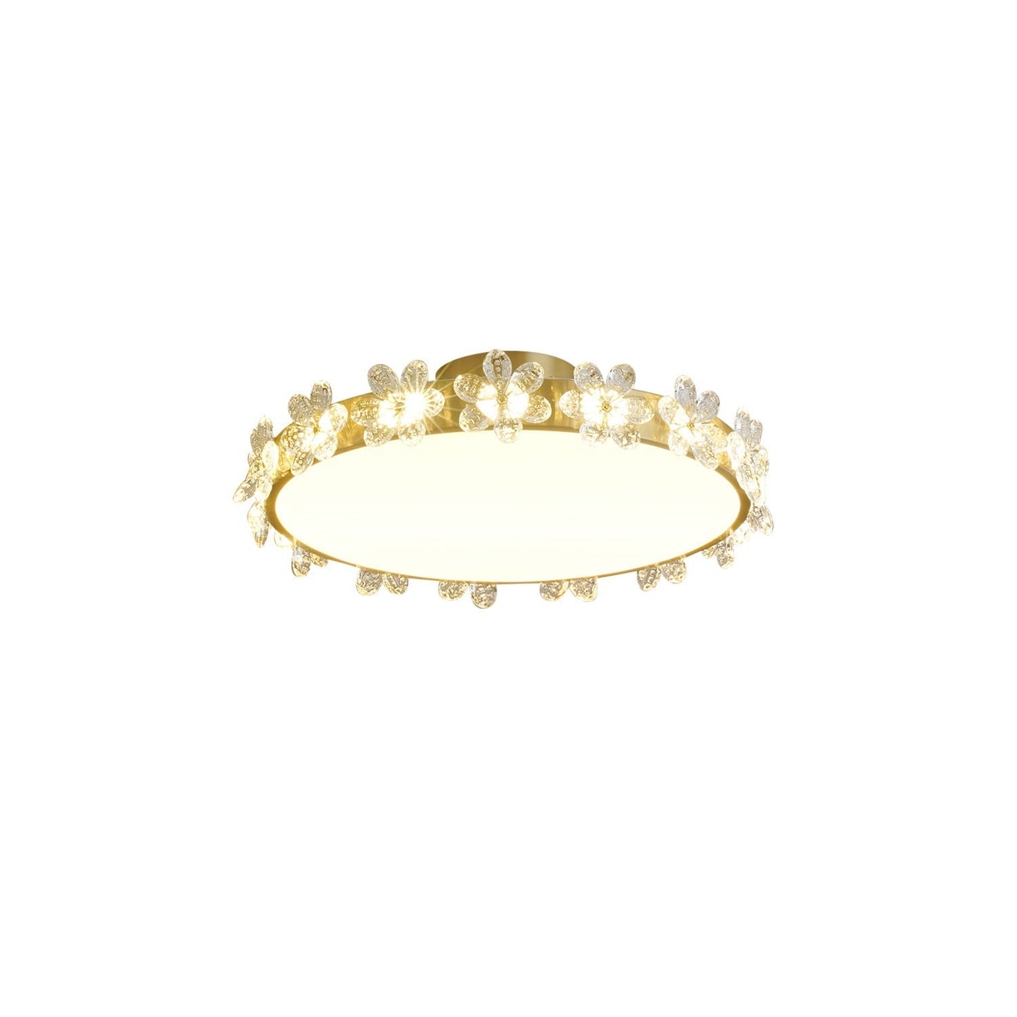 FloralCrystal - Ceiling Lamp with Crystal Petals and Subtle Light Spread