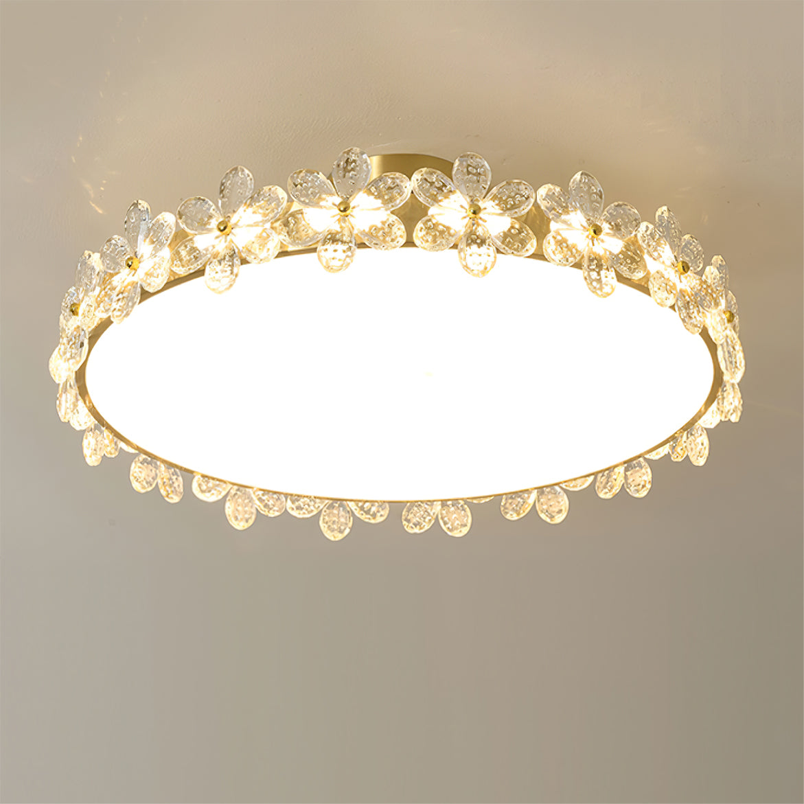 FloralCrystal - Ceiling Lamp with Crystal Petals and Subtle Light Spread
