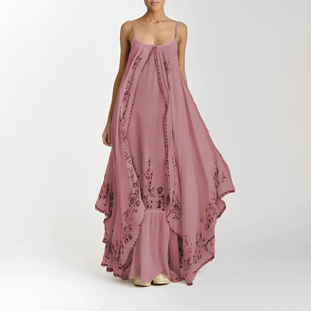 Elegant Layered Maxi Dress for Women, Sleeveless Long Dress