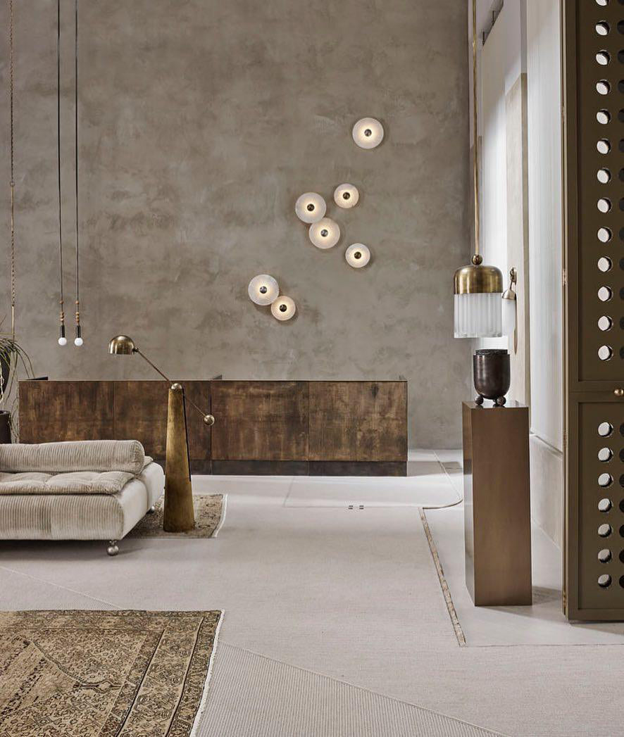 LuxeMarble – Round Marble Wall Lamp for Chic Illumination