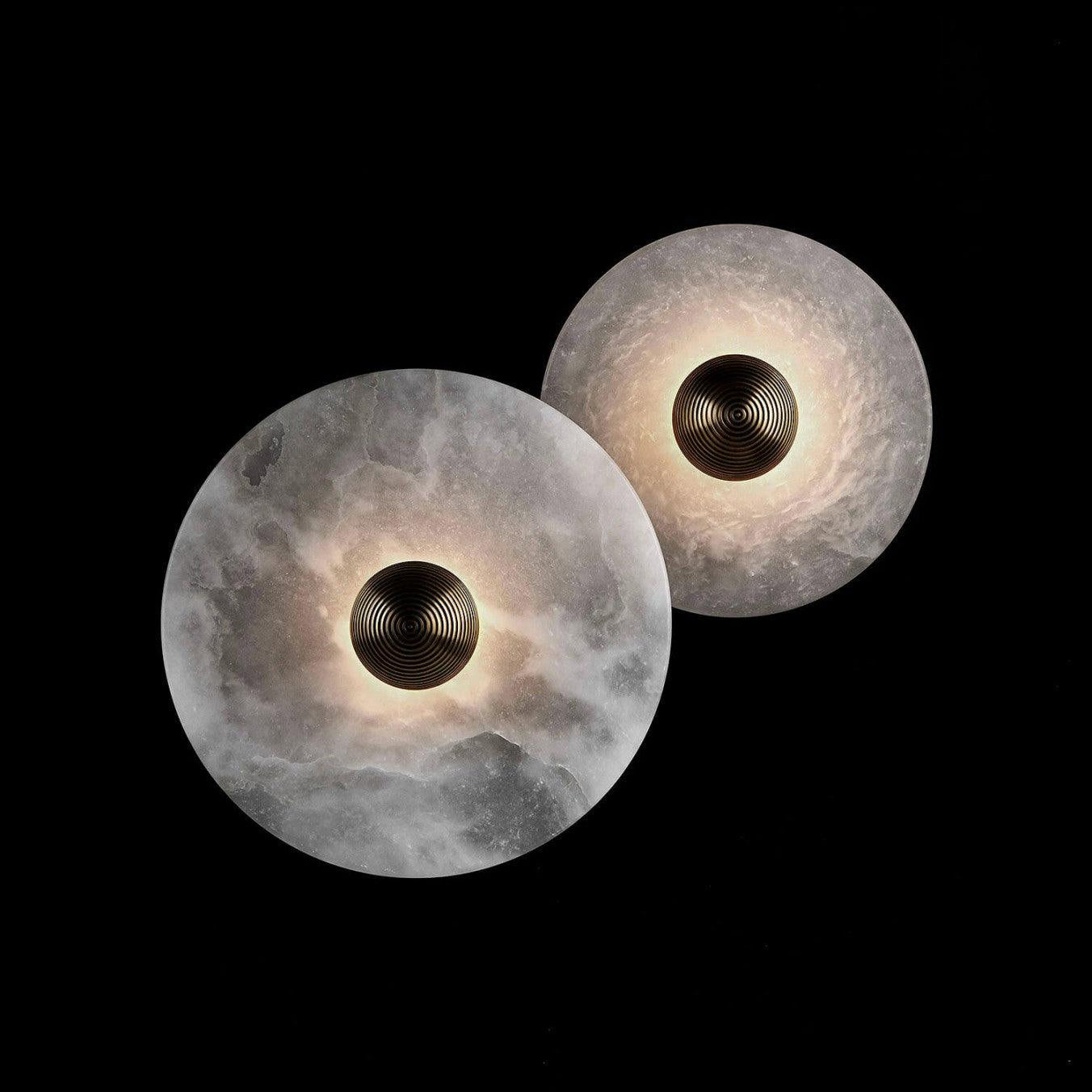LuxeMarble – Round Marble Wall Lamp for Chic Illumination