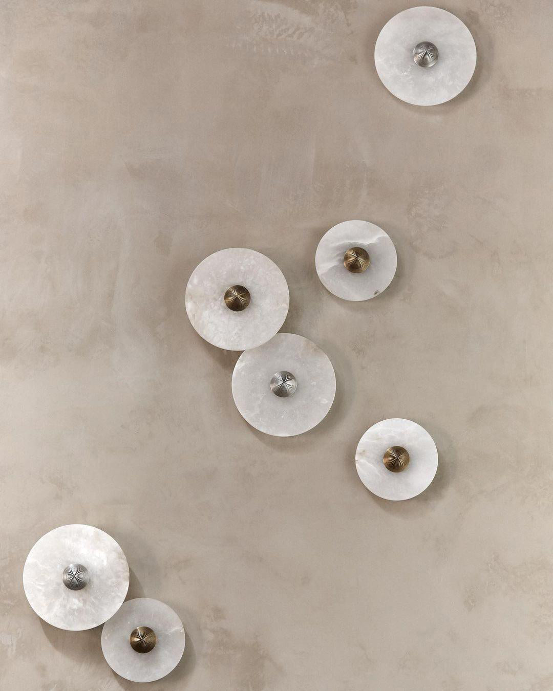 LuxeMarble – Round Marble Wall Lamp for Chic Illumination