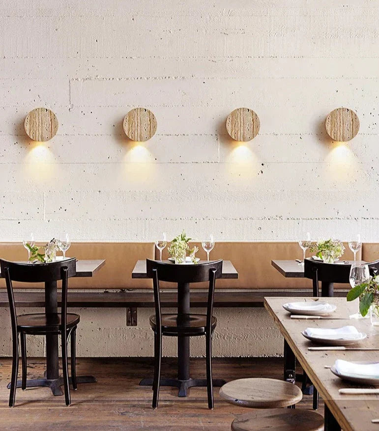 AuraStone - Natural Travertine Sconce