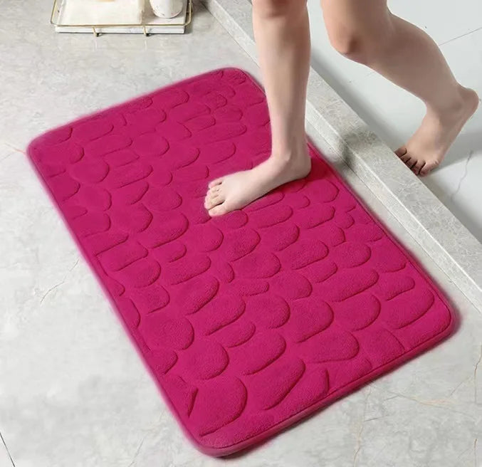 Cobblestone Embossed Non-Slip Bath Mat for Bathroom