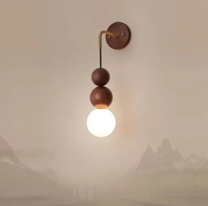 GradientLuxe – Modern Wall Lamp with Walnut and Gradient Glass
